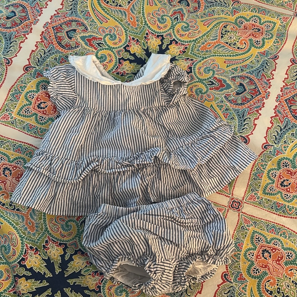 Janie and Jack 3 to 6 month striped outfit for baby girl